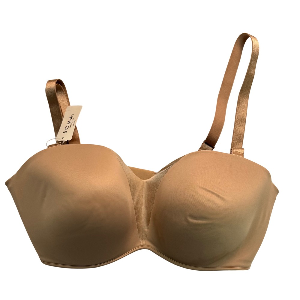Soma Stunning Starlet Strapless Bra 40DDD Warm Amber Convertible NEW